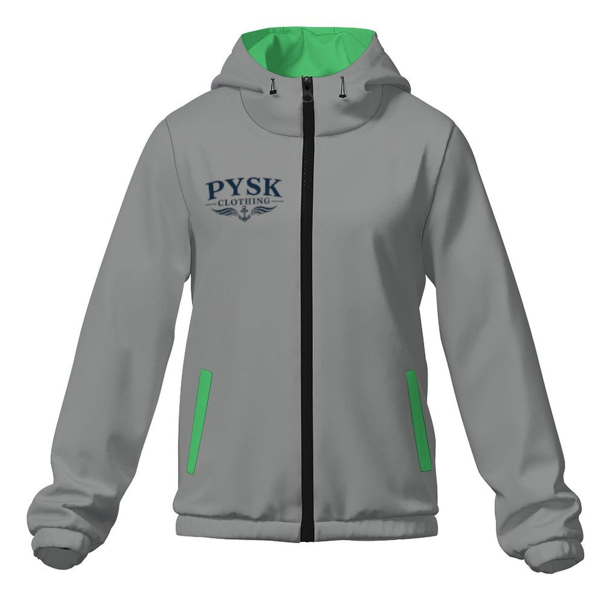 Men's Hooded Grey Windbreaker Jacket