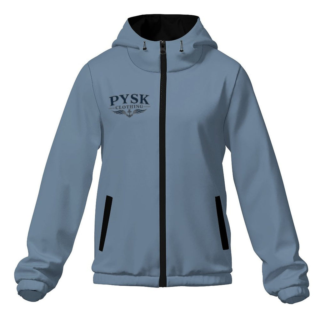Men's Hooded Slate Blue Windbreaker Jacket