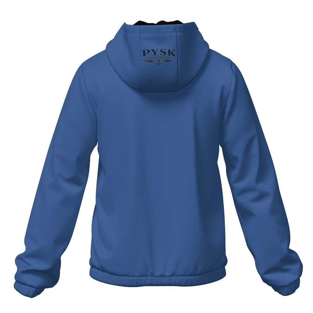 Men's Hooded Navy Windbreaker Jacket